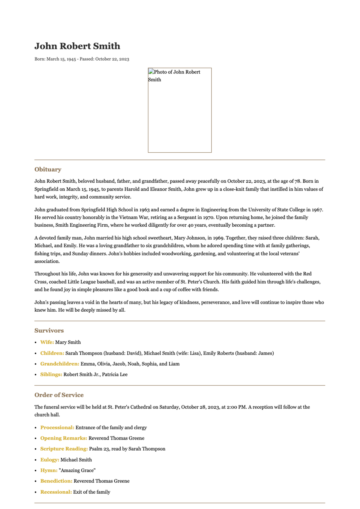 Funeral program with obituary and order of service details_variant_2